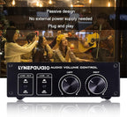 Volume Controller, Audio Volume Control Box, Passive Audio Volume Controller with Fully-Balanced & Single-Ended Mode XLR & RCA Interface for Home Stereo System Pre-Amplifier Speaker