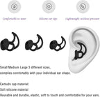 Earbud Replacement Tips Silicone Earbud Tips Ear Bud Covers Compatible with Bose Quietcomfort and Sport Headphone Ear Tips 3 Pairs S M L Black