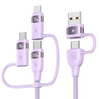 100W USB C Multi Charging Cable, USAMS 4FT 5-in-1 5A Fast Sync Charger Adapter Nylon Braided Type-C Cable for Laptop/Tablet/Phone and More