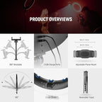 NEEWER 19" RGB LED Ring Light with Stand, 3 Phone Holders, Touch Panel, 2.4G/App Control, 42W CRI97+ 2800lux/0.5m 360° Hue Dimmable Professional Lighting for Makeup Live Streaming Zoom Calls, RP19C