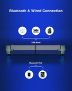 Jeecoo M20 Bluetooth Computer Speakers for PC Desktop Monitor, Gaming PC Sound Bar - Wired USB-Powered, Superb Stereo Sound, with Gradient RGB Lighting - Combine/Separate to Customize Your Desk
