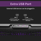 AICHESON Laptop Cooling Pad for 15.6 to 17.3 Inches PC Notebooks, 5 Fans Computer Cooler Stands with Purple Lights Desk Chiller Mat, S035
