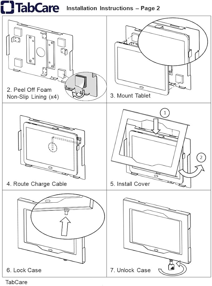 TABcare Locking Anti-Theft Metal Case for Samsung Galaxy TAB A 10.5" Tablet for Kiosk, POS, Store, Show Display, Time Clock (TAB A 10.5, White)