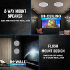 Vaiyer Home Theater System Kit, 6-Channel 6000 Watts Bluetooth Amplifier with 5.25" 8 Qty of 175 W Each in-Wall in-Ceiling Speakers & 16 AWG 500 ft. Speaker Wire Perfect for Home, Office, Restaurants