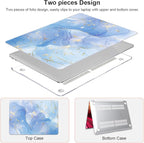 Compatible with MacBook Air 13 inch Case 2021 2020 2019 2018 M1 A2337 A2179 A1932 with Retina Display & Touch ID, Pattern Plastic Hard Shell Case Keyboard Cover Screen Flim, Blue Marble