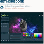 DeLUX Seeker Wired Ergonomic Vertical Mouse with Thumb Wheel, Optical Computer Mouse with 6 Programmable Buttons, 4000 DPI, RGB Backlight, Removable Wrist Rest for Carpal Tunnel (M618XSU-Black)