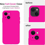 FireNova Designed for iPhone 13 Case, Silicone Upgraded [Camera Protection] Phone Case with [2 Screen Protectors], Soft Anti-Scratch Microfiber Lining Inside, 6.1 inch, Hot Pink