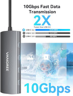 USB C Hub with Dual 4K@60Hz Displayports, 2 USB-A & 2 USBC 3.2 10Gbps Ports, 1Gbps Ethernet, 100W PD, SD/TF, USB C Splitter Docking Station for MacBook Pro/Air, iMac, iPad Pro, XPS, Thinkpad,Surface