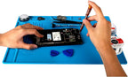 Kaisi S-130 Insulation Silicone Soldering Mat Repair Mat, Heat Resistant Silicone Work Mats 932°F with Scale Ruler and Screw Position for Soldering, CellPhone Electronics Repair, Size: 13.8 x 9.8 inch