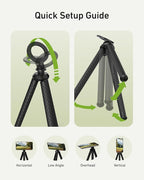TELESIN Magnetic Flexible Tripod for iPhone, Mini Bendable Tripod Phone Stand for Magsafe Stroller Treadmill Tube Motorcycle Arm Phone Holder Selfie Stick for Video Recording for Phones Action Camera