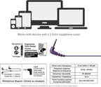 Panasonic ErgoFit Wired Earbuds With Microphone, 3.5mm Jack Headphones with Mic and Call Controller, Ergonomic Custom-Fit Earpieces (S/M/L), for Phones and Laptops - RP-TCM125-VA (Metallic Purple)