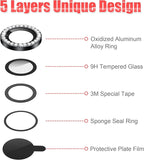 AGVEE 3+3 for iPhone 14 6.1" / 14 Plus 6.7" Camera Lens Protector, Bling Diamond & Bling Glitter Metal Ring 9H Tempered HD Glass Camera Protector Cover Film, Bling-Black