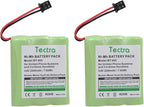 Tectra 2-Pack BT-905 Cordless Phone Battery for Uniden BT905 BT-800 BT-1006 BBTY-0444001 BBTY-0449001 Panasonic P-P501 P-P508 AT&T 200 24032 Cordless Telephones