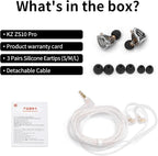 KZ ZS10 Pro in Ear Monitor Wired Headphone, KZ HiFi Earbuds in Ear Monitor Earphone with 4 Balanced Armatures and 1 Dynamic Drivers Professional IEM Headphone for Drummer Musician(Blue No Mic)