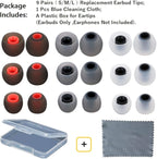 Earbud Tips Earbud Replacement Pieces Silicone Soft and Comfortable Compatible with Senso, Tozo, Sony & Other Inner Hole 3.8mm -5.1mm Earbud in-Ear Headphones 9 Pairs S/M/L