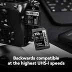 Lexar 256GB Professional SILVER PRO SD Card, UHS-II, C10, U3, V60, Full HD, 4K, Up To 280MB/s Read SDXC Memory Card, for Professional Photographer, Videographer, Enthusiast (LSDSIPR256G-BNNNU)