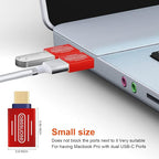 USB C to USB 3.0 Adapter [4-Pack Gold-Plated]，USB C Male to USB 3.0 Female OTG Adapter for MacBook Pro 2020,MacBook Air 2020,iPad mini/Pro 2021,iMac 2020 and Other Type C Devices (Red)