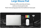 Japanese Sea Wave Large Mouse Pad, Anime Black Gaming, Extended Kanagawa Mat Desk Pad, 3mm Thick Long Non-Slip Rubber Base Mice Pad, 31.5 X 11.8 Inch