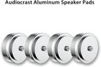Audiocrast IF3917S HiFi Speaker Isolation Feet Pads 4PCs Aluminum 39x17mm Silver Speaker Shock Absorber Vibration Dampener Floor Protector for Audio Speaker Subwoofer CD DVD Amplifier Turntable DAC