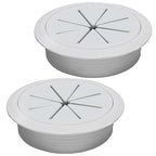 Desk Grommet 3-1/8" (80 mm), Desk Hole Cover for Cables Grey, Cable Grommet ABS Plastic, Desk Hole Grommet for Office and Home Table Cable, Detachable & Flexible Cable Cord Organizer-2 Pcs