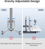 SODI Vertical Laptop Stand for Desk, Gravity Auto Lock Vertical MacBook Stand, Aluminum Laptop Vertical Dock Stand Holder Compatible with MacBook Pro, MacBook Air, Silver