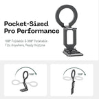 FANAUE MT-05 Magnetic Phone Stand Compatible with MagSafe iPhone Holder for Desk, 360°Rotation Foldable Cell Phone Stand Compatible for iPhone 16 15 14 13 12 Pro Max and MagSafe Case, Black