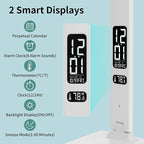 LED Desk Lamp for Home Office, USB Charging Port, Reading Lamp Desk Light with 5 Brightness, 3 Colors, Table Lamp with Clock, Alarm, Date, Temperature, Desk Lamp for College Dorm Room (White)