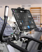 Metal iPad Tablet Mount for Boat Helm, Wheelchair Pole, Golf Cart, Stroller, Mic Stand, Fitness Bike, Road Mountain Bicycle - 360° Adjustable Handlebar Clamp for 4.7-13" iPad Pro, Air, Mini, Galaxy