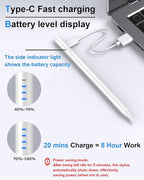 Stylus Pen for iPad 9th&10th, Fast Charge for ipad Pencil with Palm Rejection, Active Pen Compatible with (2018-2025) Apple iPad 6/7/8/9/10/11(A16), iPad Pro 11"/12.9"/M4, Mini 5/6, Air 3/4/5/M2/M3