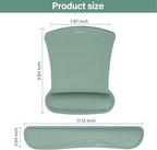 MOSISO Wrist Rest Support for Mouse Pad & Keyboard Set, Ergonomic Mousepad Non-Slip Base Home/Office Pain Relief & Easy Typing Cushion with Neoprene Cloth & Raised Memory Foam, Emerald Green