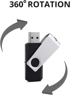 KEXIN 128GB Flash Drive 5 Pack USB 2.0 Thumb Drive USB Drive Memory Stick, Black