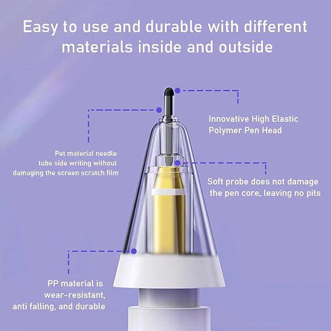 Replacement Tips for Apple Pencil, Upgraded Mix iPencil Tip for iPad Pro/USB-C / 1st Gen / 2nd Generation, Needle Pencil Tips with Case - Clear 4 Pack