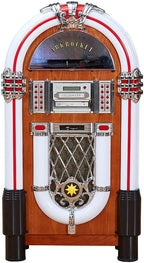 Arkrocket Taurus II Mid-Size Jukebox Entertainment Center Bluetooth Vinyl Record Player Turntable CD Player Radio SD USB Player (Maple)…