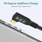 USB4 Cable, with Thunderbolt 4, 240W Charging, 40 Gbps Data Cable, 8K @ 60Hz HDR, USB C to USB C Cable, 90Degree for Hub, Dock MacBook, M2, M3, Mac SSD (90Degree USB4 40G 240W 0.5M)
