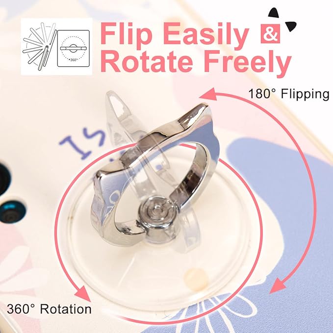 Cat Phone Ring Holder - EI Sonador Clear Cell Phone Ring Holder Transparent Stand Finger Grip (2 Gold Cat)