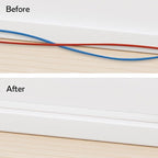 Rubber Bond TV Cord Hider Cable Protector - Strong Self Adhesive Wall Cord Cover Cable Hider - Low Profile Cable Management Wall Cord Concealer Cable Raceway (White, 6 Feet)