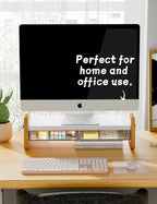Monitor Stand Riser,Wooden & MDF Computer Desktop Stand with Acrylic Drawer,Laptop Stand Riser Holder ,Table Holder Desk Organizer Storage Stand for Laptop,Printer,TV,15.7 inch,Cute Cat