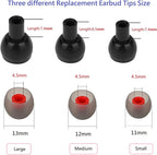 36 Pieces Large Earbud Tips Soft and Comfortable Ear Bud Replacement Pieces Silicone Fit Most in-Ear Headphones，Inner Hole 3.8mm -5.5mm，Black and Red Replacement Earbuds Silicone Tips