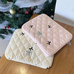 Cute Bow Graphic Carrying Laptop Bag Y2K Preppy Laptop Sleeve Case Bag Kawaii Pad Computer Protect Case Pouch (13-14 inch,Pink)