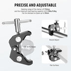 NEEWER 6"/15cm Adjustable Magic Arm with Super Clamp, 1/4" & 3/8" Threads, 1/4" Screws for Flash/LED Light/Microphone/Monitor, Compatible with SmallRig Camera Cage, Max Load: 4.4lb/2kg, ST15C