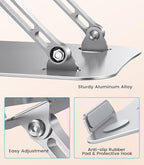 Laptop Stand, Adjustable Laptop Stand for Desk, Aluminum Computer Stand Portable Laptop Riser, Foldable Laptop Holder for Mac HP ASUS Acer Surface ThinkPad Dell