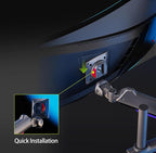 RGB Gaming Monitor-Arm for Flat/Ultrawide/Curved Monitors 32 to 60 inch, Heavy Duty Stand Load up to 20 kg, VESA 75/100 mm Monitor Mount G80