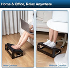 StrongTek Wood Ergonomic Footrest - 4-Angle Adjustable Foot Stool for Desk, Office Footrest, Anti-Slip Foot Stand for Under Desk, Enhances Posture, Promotes Blood Circulation, Easy Assembly (Espresso)
