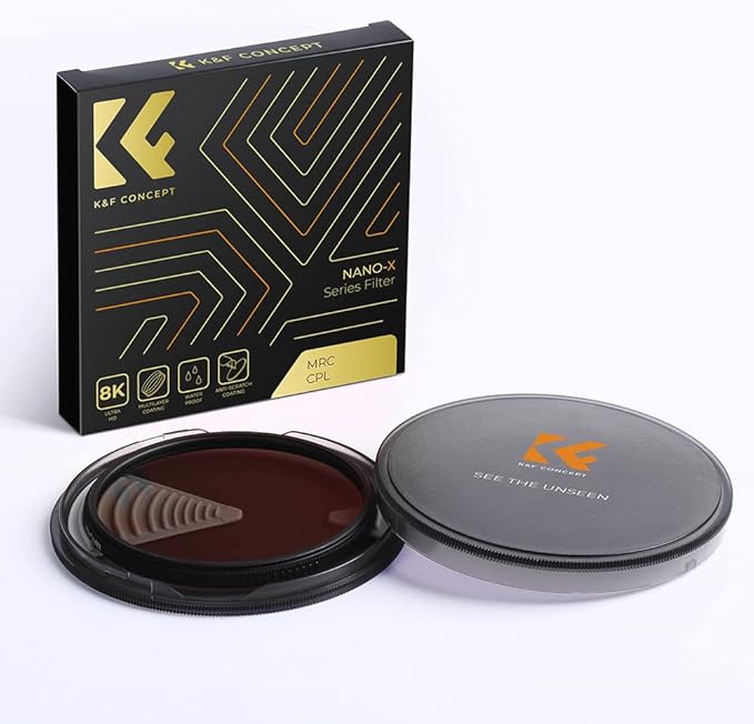 K&F CONCEPT 37mm Circular Polarizers Filter Polarizing Filter 28 Multi-Layer Coated Super Slim High Definition CPL Lens Filter (Nano-X Series)