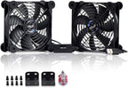 SCCCF Dual 120mm USB Cooling Fan with Speed Control - Quiet 5V Portable Fan for Electronics, TV, Router, DVR, PS5/Xbox/PC Cabinet, Computer & Gaming Console Cooling