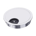 Desk Grommet 2-1/8 Inch 53mm, Zinc Alloy Computer Desk Wire Hole Cover, Office Desktop Cord Cable Hole Metal Ring, Bright Silver