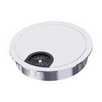 Desk Grommet 2-1/8 Inch 53mm, Zinc Alloy Computer Desk Wire Hole Cover, Office Desktop Cord Cable Hole Metal Ring, Bright Silver