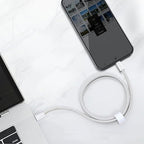 5FT USB C to USB C Woven Cable for iPhone 15/16/17, 16 Pro Max, 16 Plus, 16E, 17Air Car Carplay Charger Cord, AirPods 4, AirPods Pro (2nd/3rd Gen) Fast Charging Cable, iPad Pro/ iPad Air Charger Cable