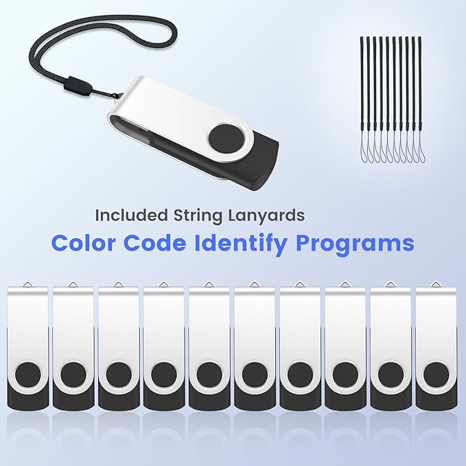 ABLAZE 1GB USB Flash Drive 50 Pack, USB 2.0 Thumb Drives Bulk Memory Sticks Pendrives 50PCS (Black)