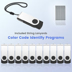 ABLAZE Flash Drives 2GB 20 Pack, USB 2.0 Thumb Drive Bulk with Lanyards Swivel Memory Stick U Disk 2GB Pendrive USB Pack (Black)